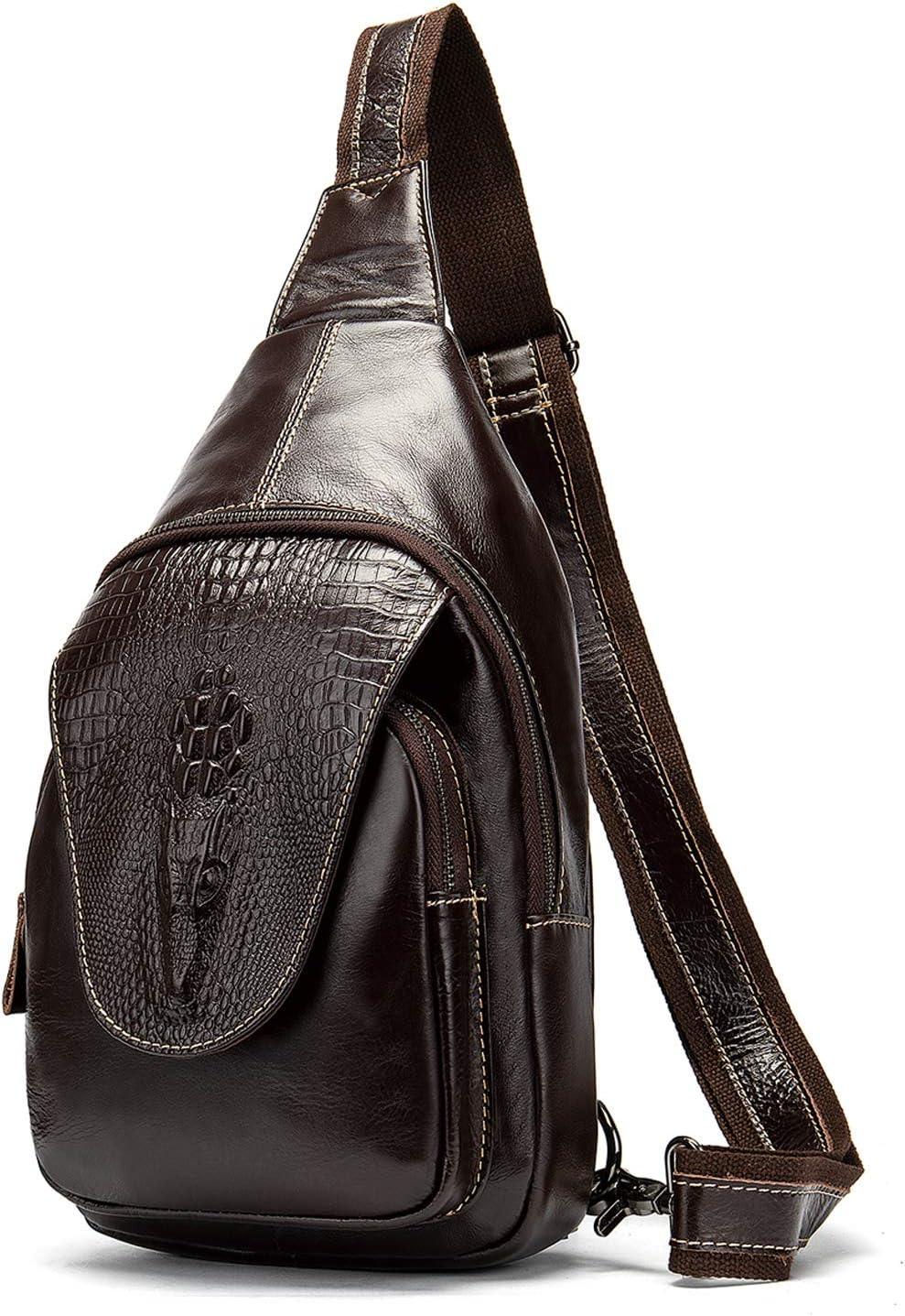 FR Fashion Co. 12" Leather Crocodile Embossed Sling Bag - FR Fashion Co. 