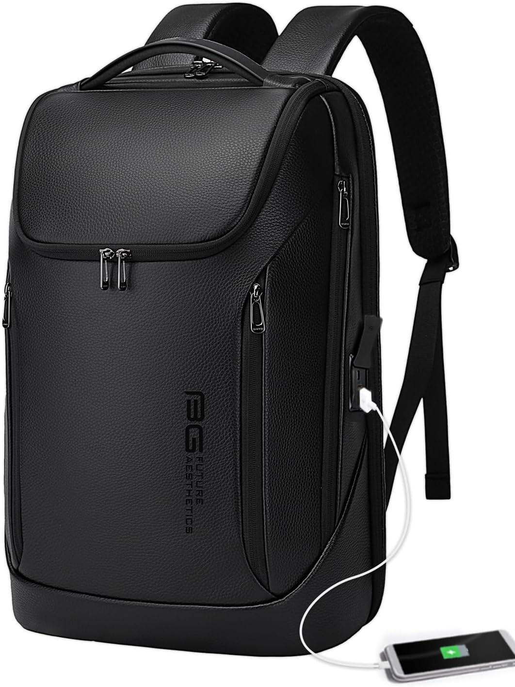 FR Fashion Co. 12" Men's Leather Smart Backpack - FR Fashion Co. 