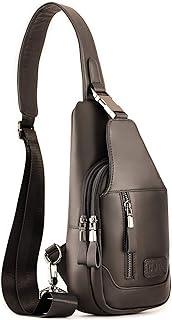 FR Fashion Co. 12" Men's Luxury Leather Chest Sling Bag - FR Fashion Co. 
