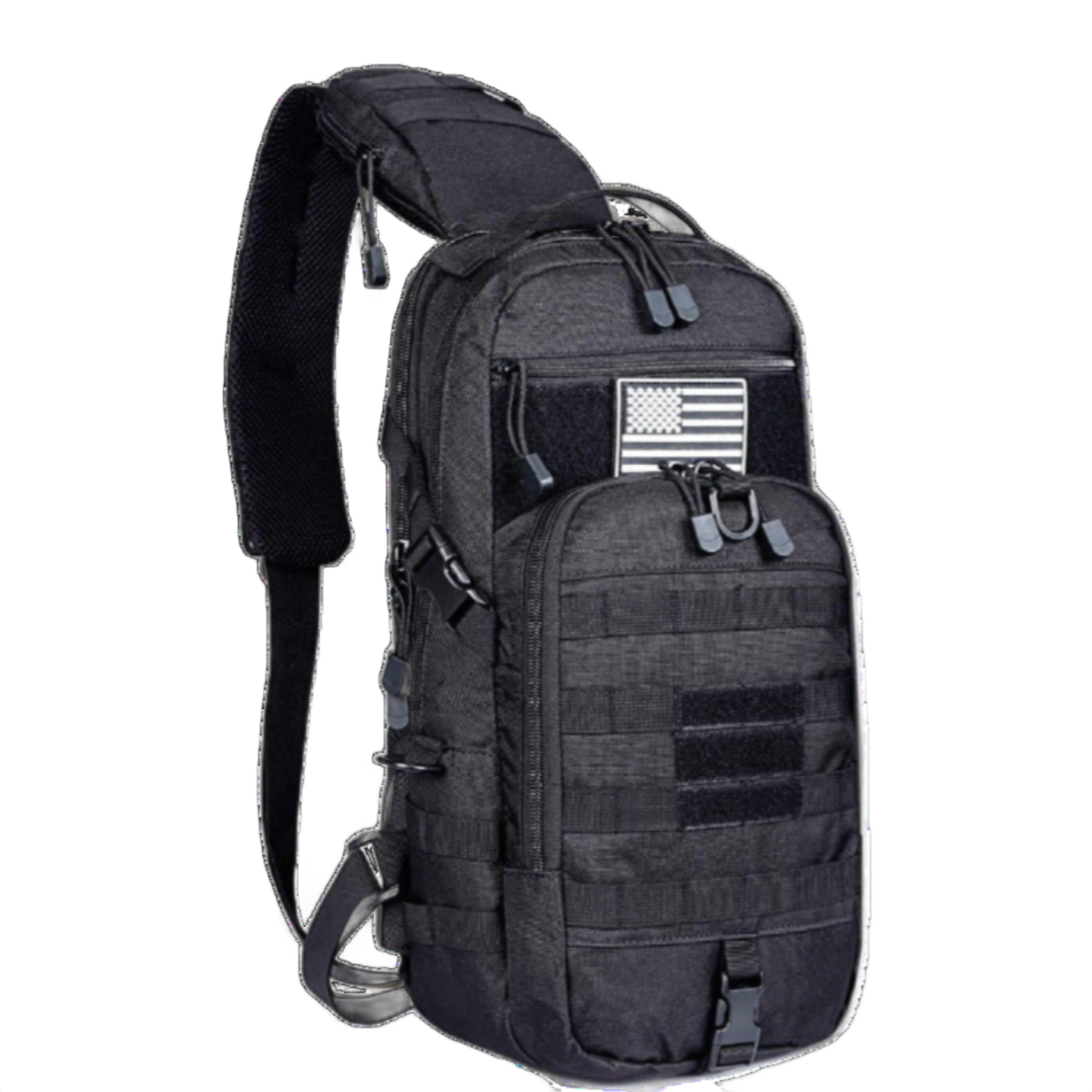 FR Fashion Co. 13" Men's MOLLE Tactical Crossbody Sling Backpack