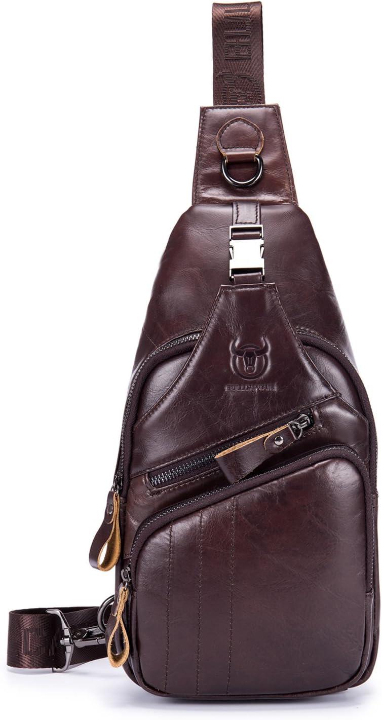 FR Fashion Co. 15" Men's Genuine Leather Sling Bag - FR Fashion Co. 
