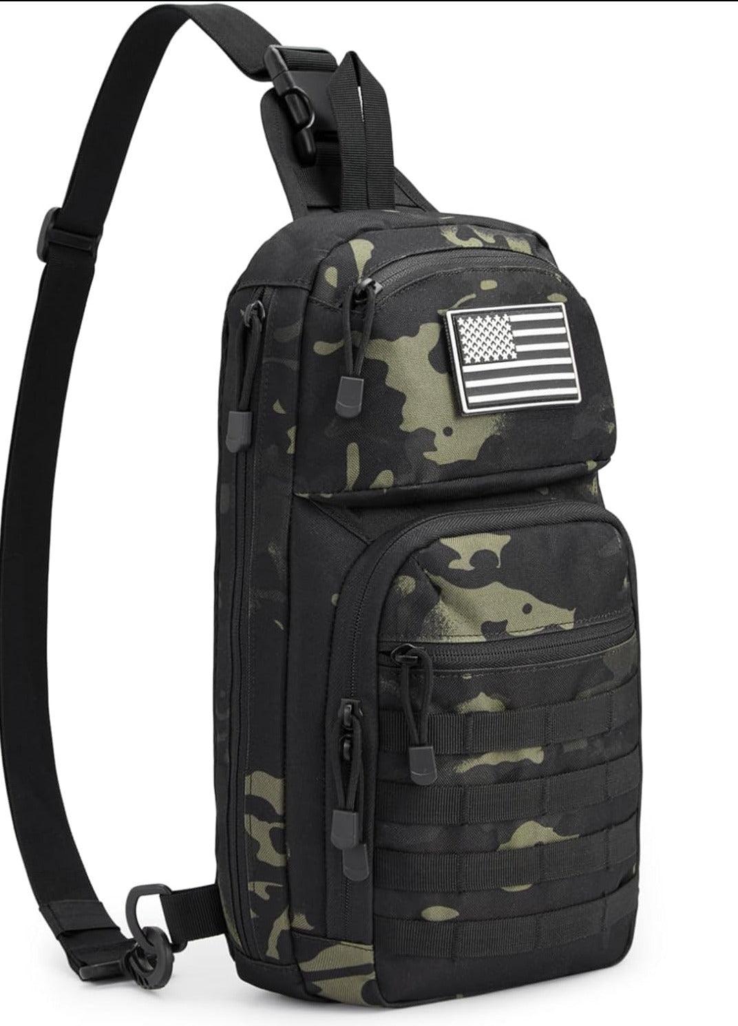 FR Fashion Co. 16" Men's 10L MOLLE Tactical Sling Backpack - FR Fashion Co. 