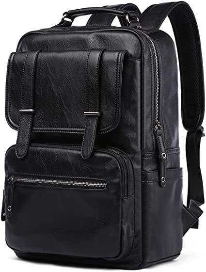 FR Fashion Co. 17" Men's Leather Travel Backpack - FR Fashion Co. 