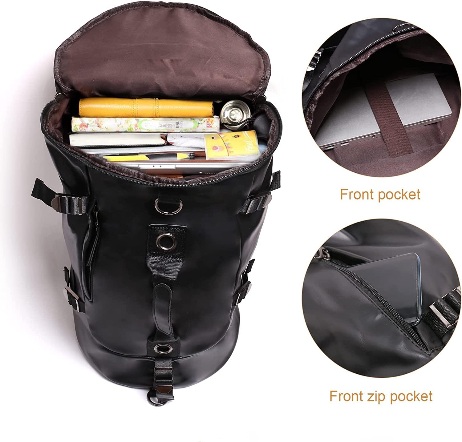 FR Fashion Co. 18" Men's Leather Travel Duffel Bag - FR Fashion Co. 