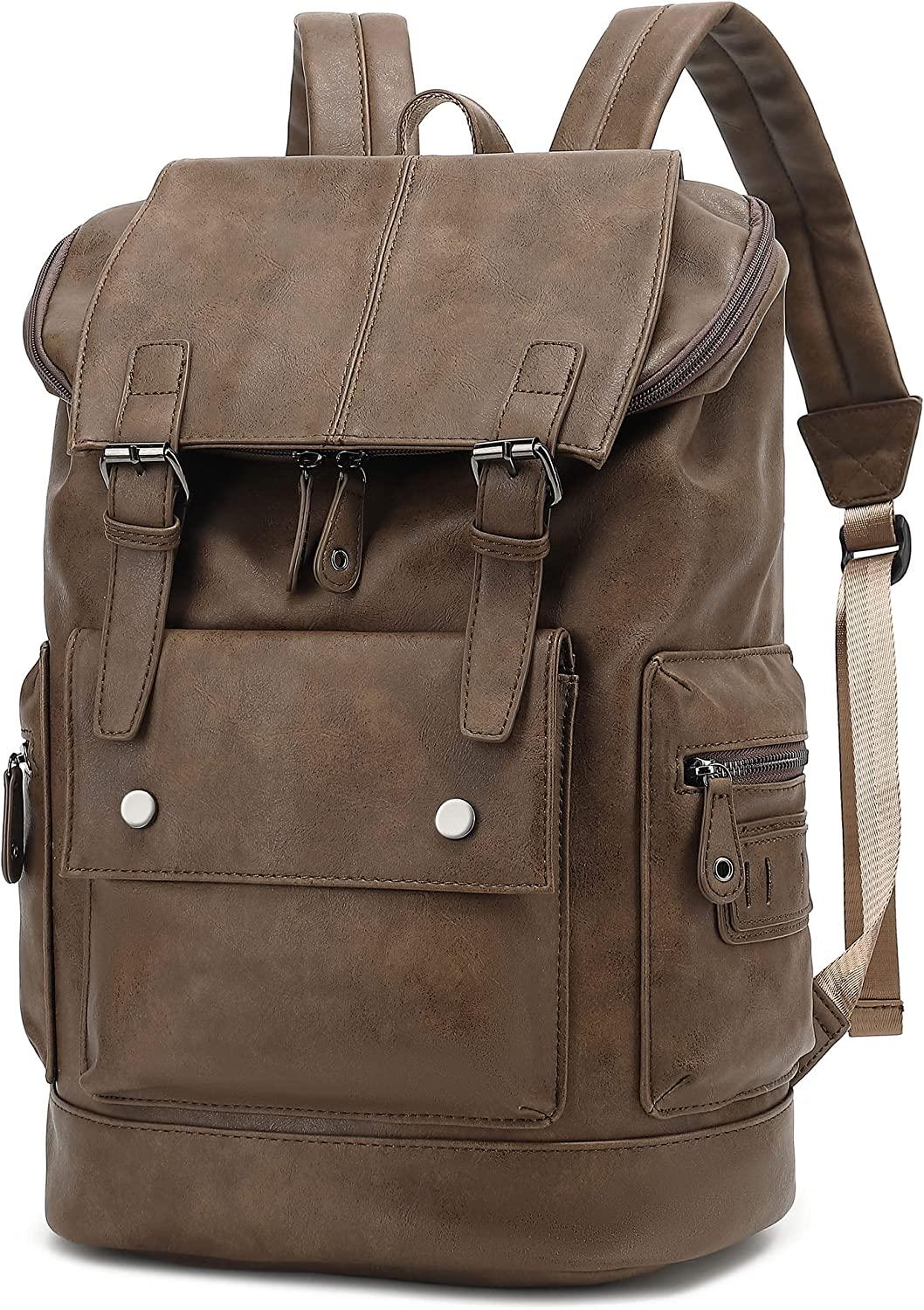 FR Fashion Co. 18" Men's Vintage Leather Backpack - FR Fashion Co. 