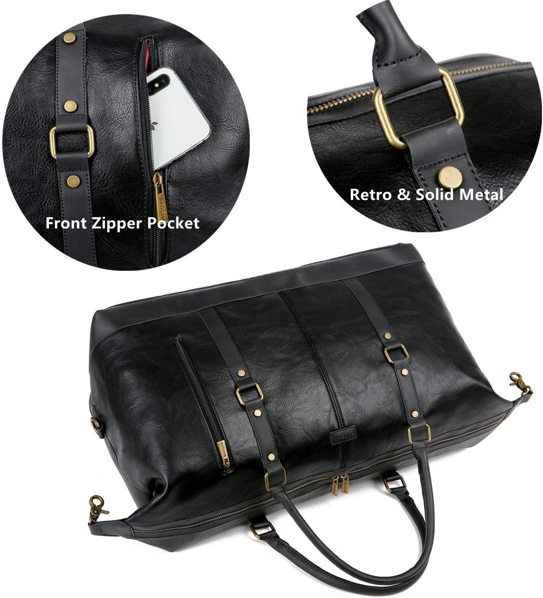 FR Fashion Co. 20" Leather Overnight Travel Duffel Bag - FR Fashion Co. 
