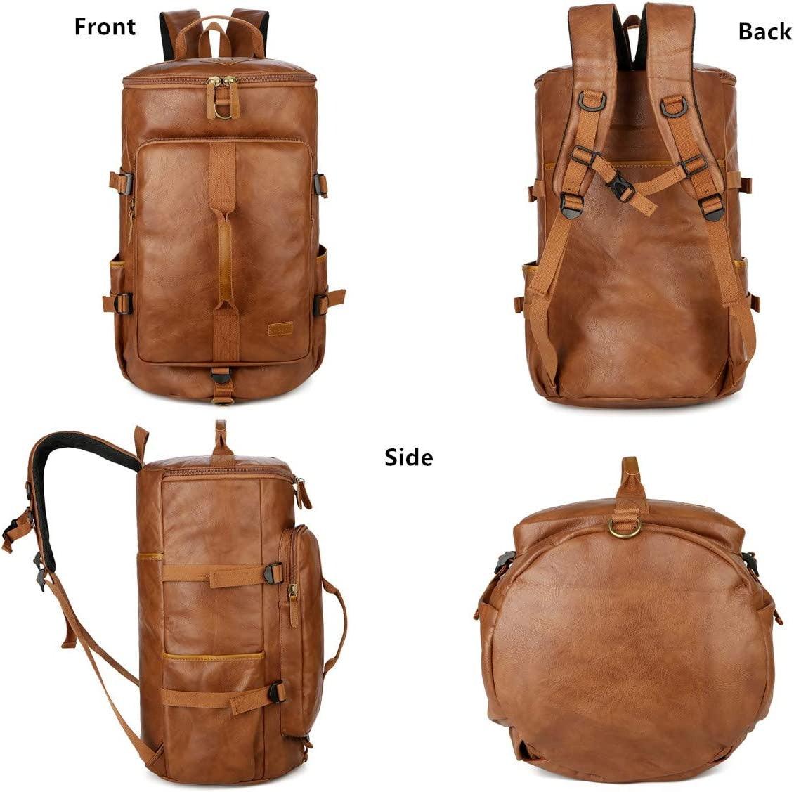 FR Fashion Co. 20" Men's Versatile Leather Duffel Bag - FR Fashion Co. 