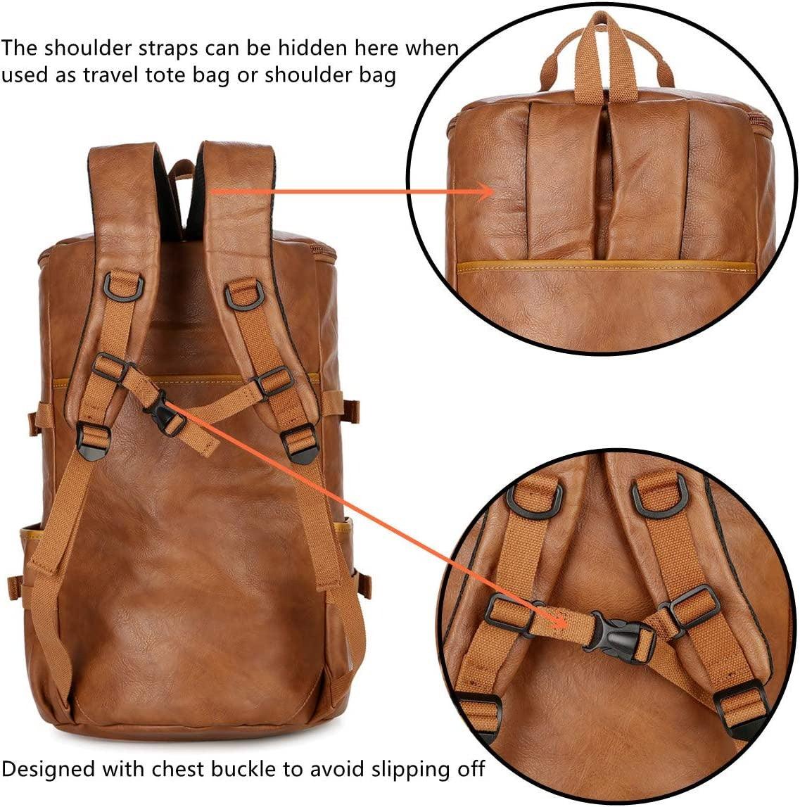 FR Fashion Co. 20" Men's Versatile Leather Duffel Bag - FR Fashion Co. 