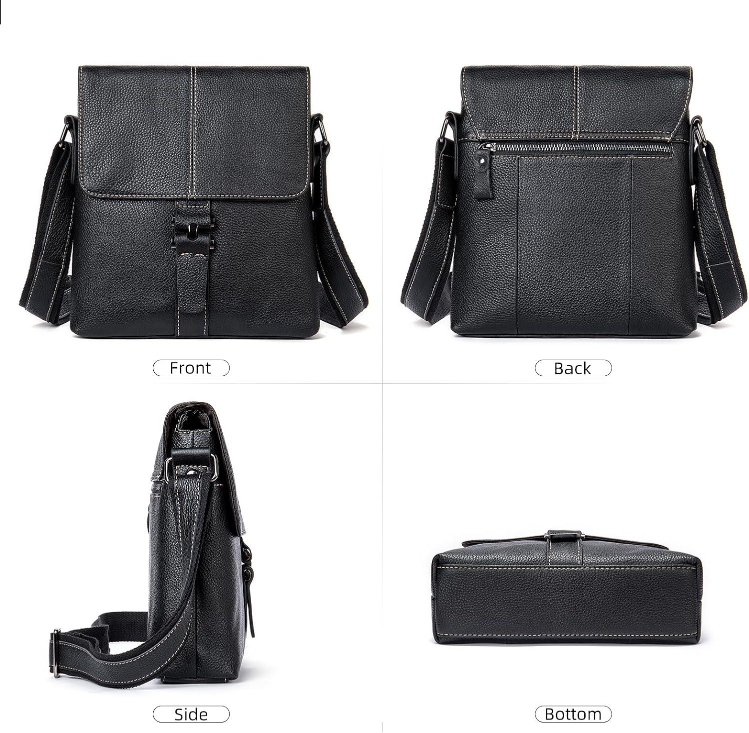 FR Fashion Co. 9" Men's Genuine Leather Small Chest Bag - FR Fashion Co. 