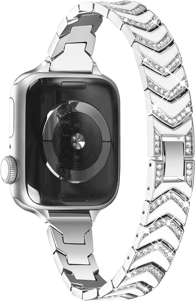 FR Fashion Co. Secbolt Two-Tone Bling Bands Compatible with Apple Watch Band - FR Fashion Co. 