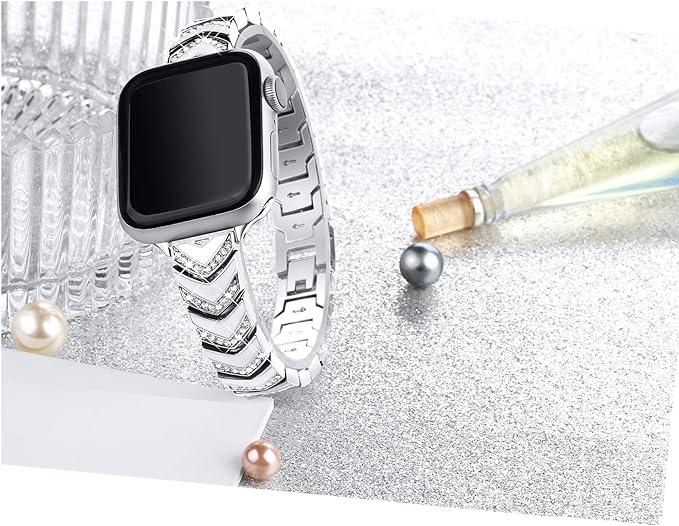 FR Fashion Co. Secbolt Two-Tone Bling Bands Compatible with Apple Watch Band - FR Fashion Co. 