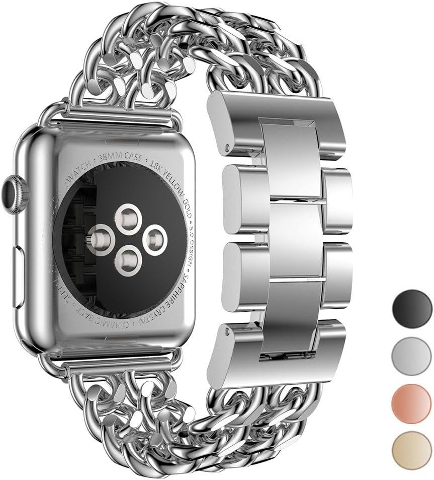 FR Fashion Co. Stainless Steel Metal Cowboy Chain Style Replacement Apple Watch - FR Fashion Co. 