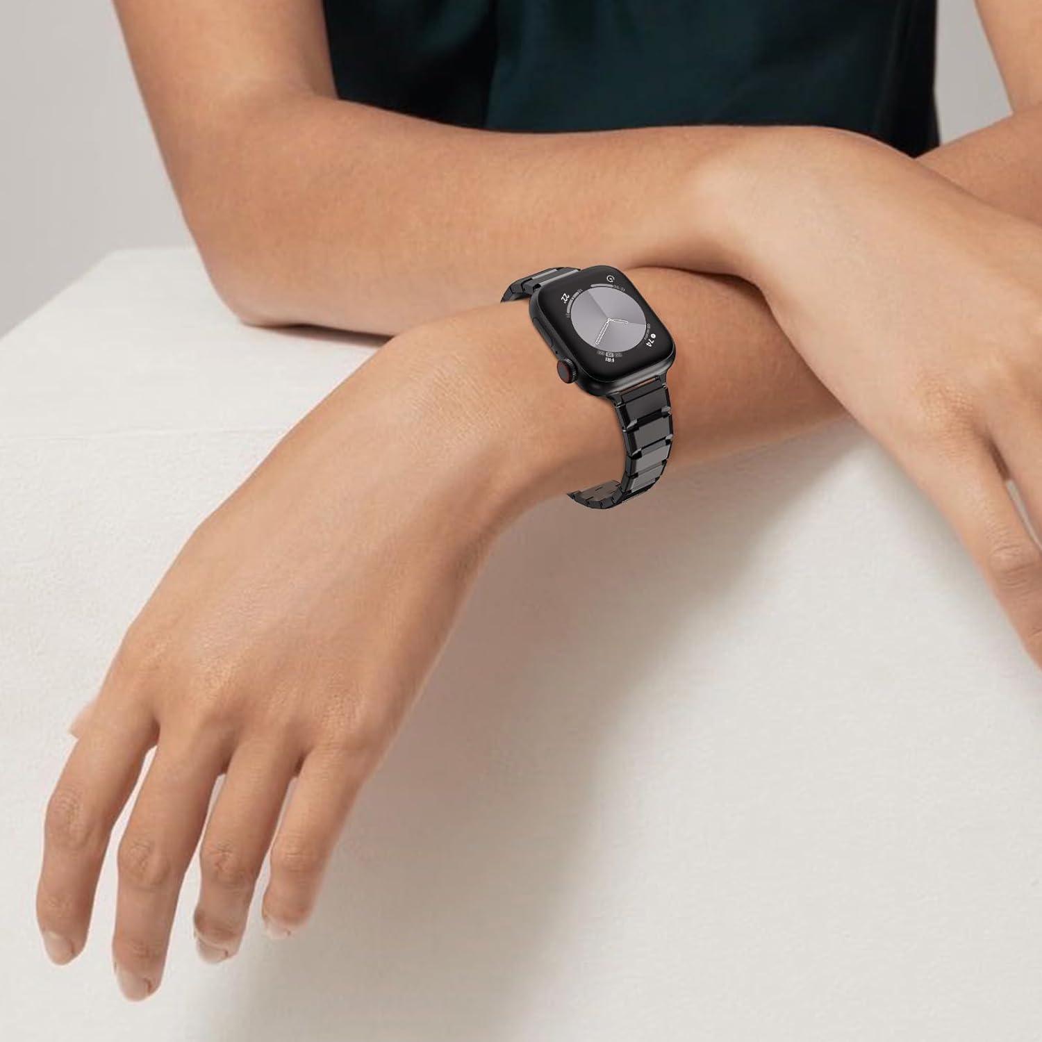 FR Fashion Co. Stainless Steel Metal Wristband Slim Chain Apple Watch Ultra Series - FR Fashion Co. 