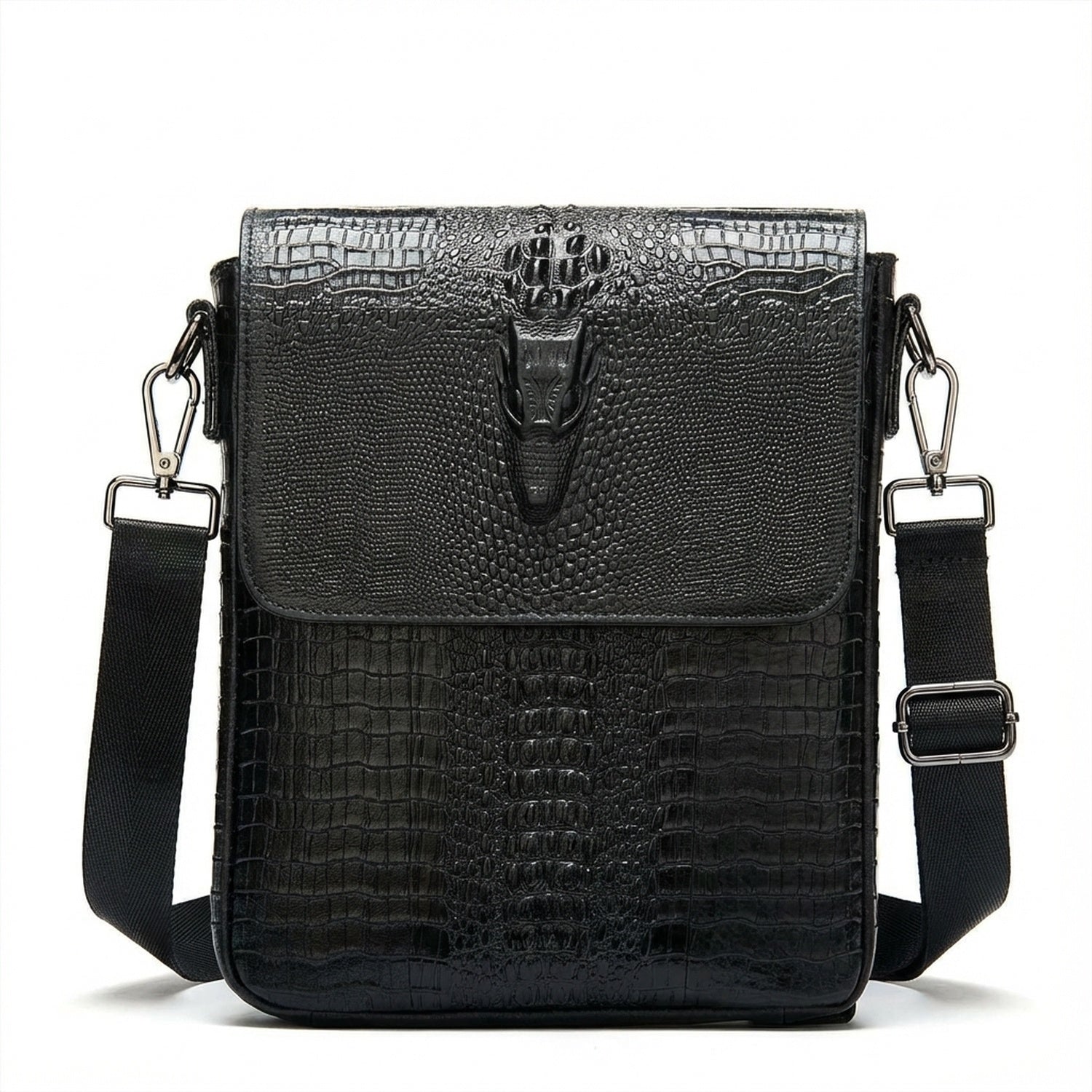 fr-fashion-co-leather-flap-messenger-bag Black