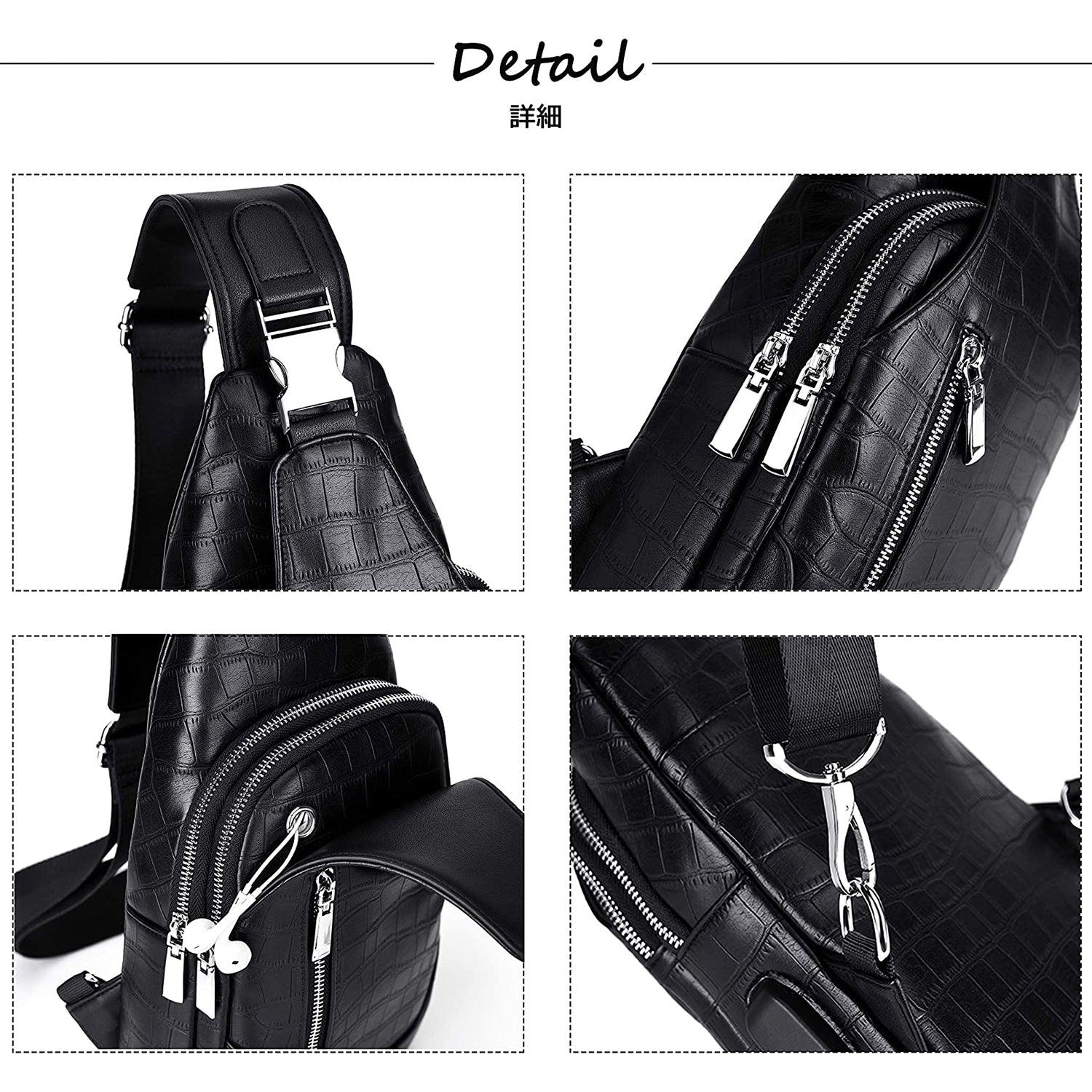 FR Fashion Co. 11" Men's Premium Leather Crossbody Sling Bag - FR Fashion Co. 