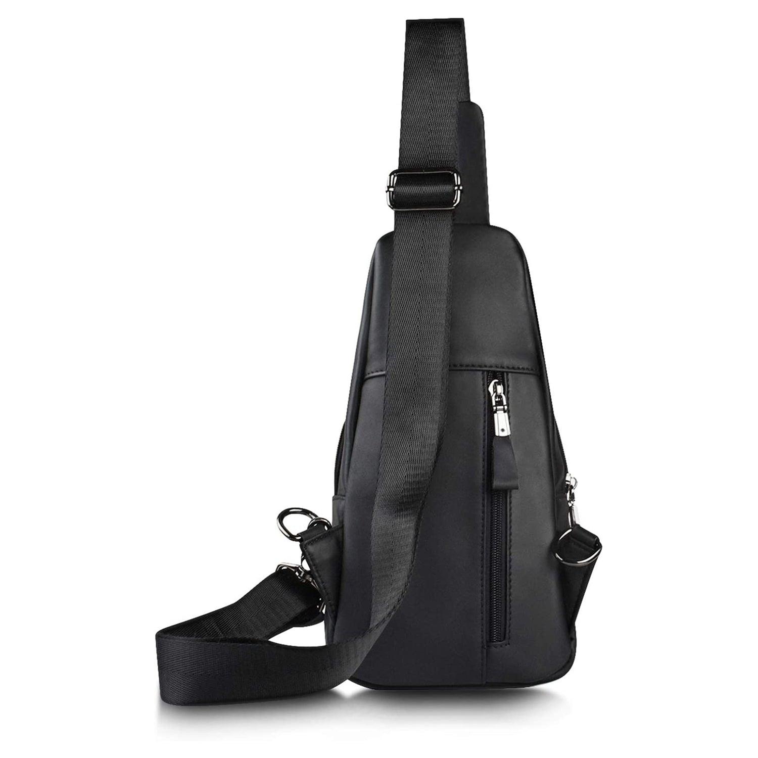 FR Fashion Co. 12" Men's Premium Leather Crossbody Sling Bag - FR Fashion Co. 
