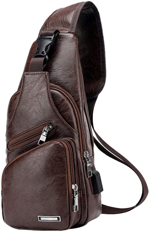 FR Fashion Co. 13" Men's Luxury Leather Crossbody Sling Bag - FR Fashion Co. 