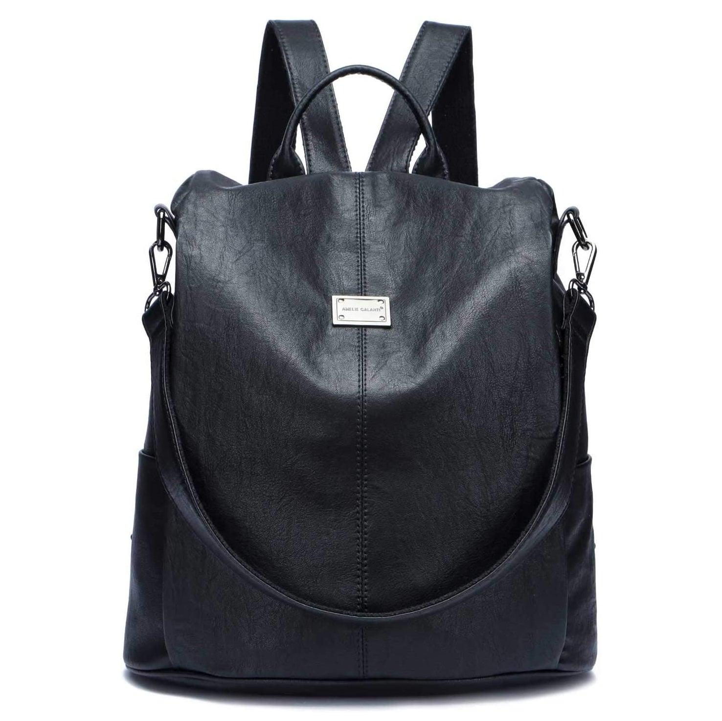 FR Fashion Co. 14" Women's Anti-Theft Mini Leather Backpack - FR Fashion Co. 