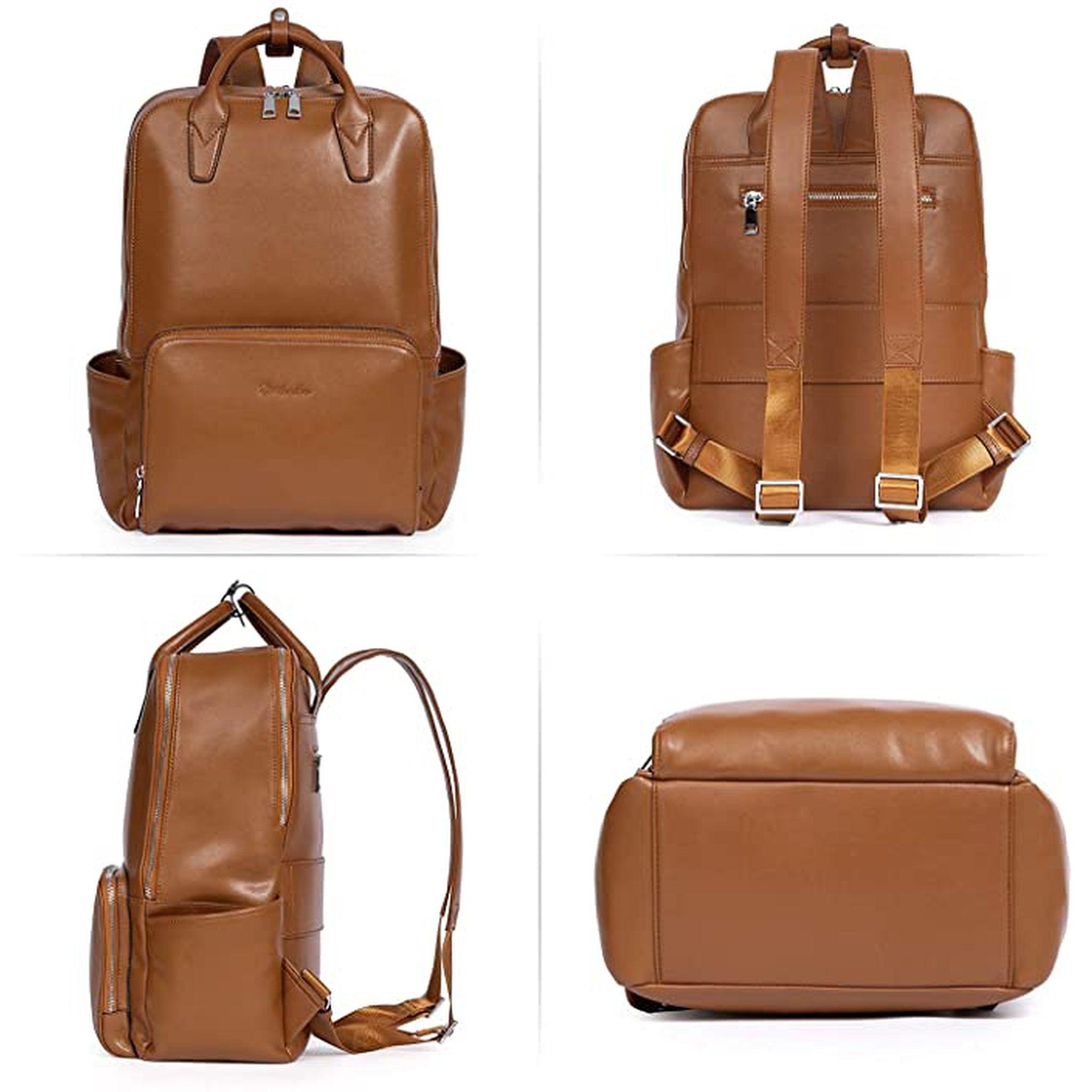 Women's Polyester Lining Leather Backpack - FR Fashion Co.