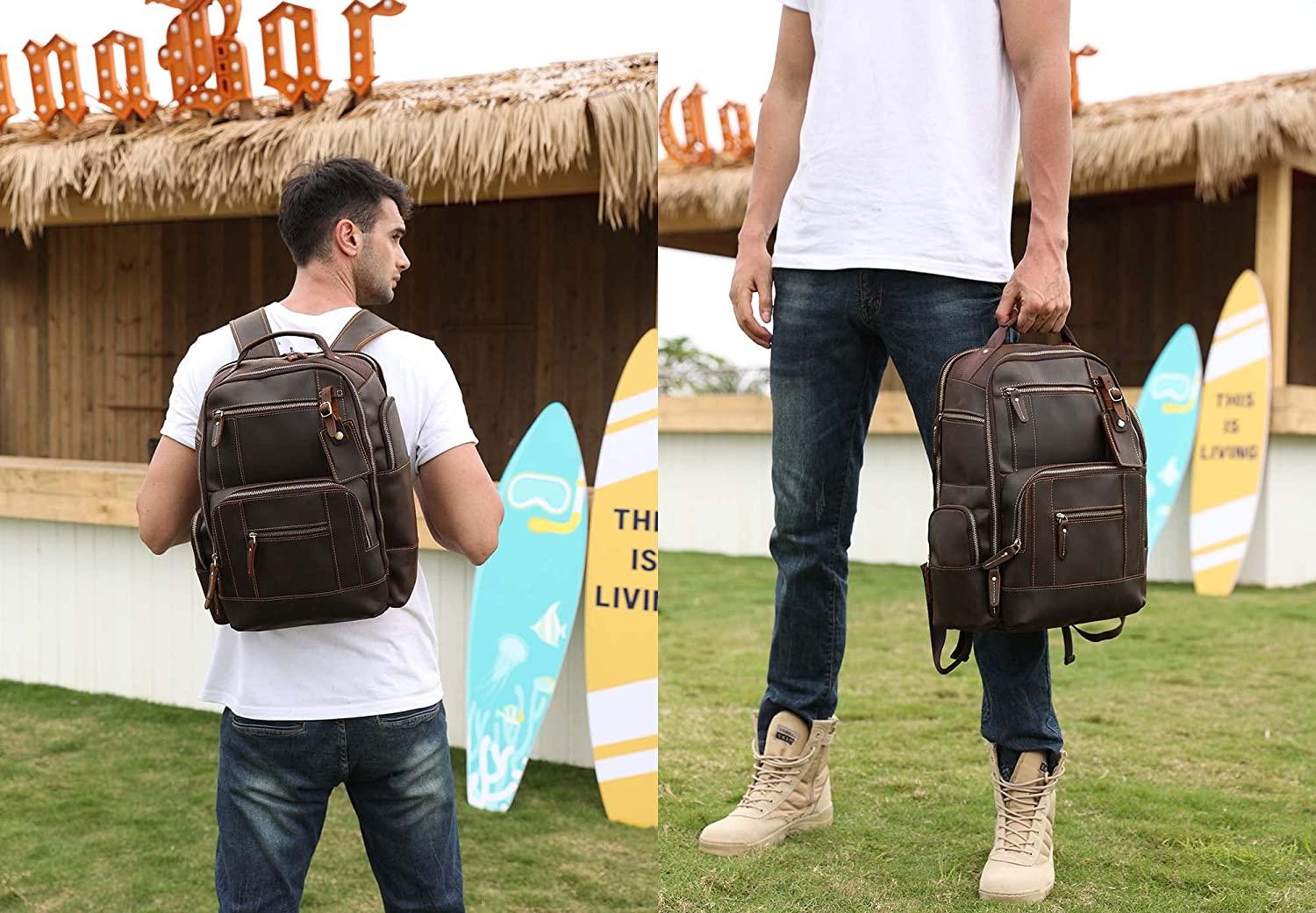Men's Genuine Leather Backpack - FR Fashion Co.