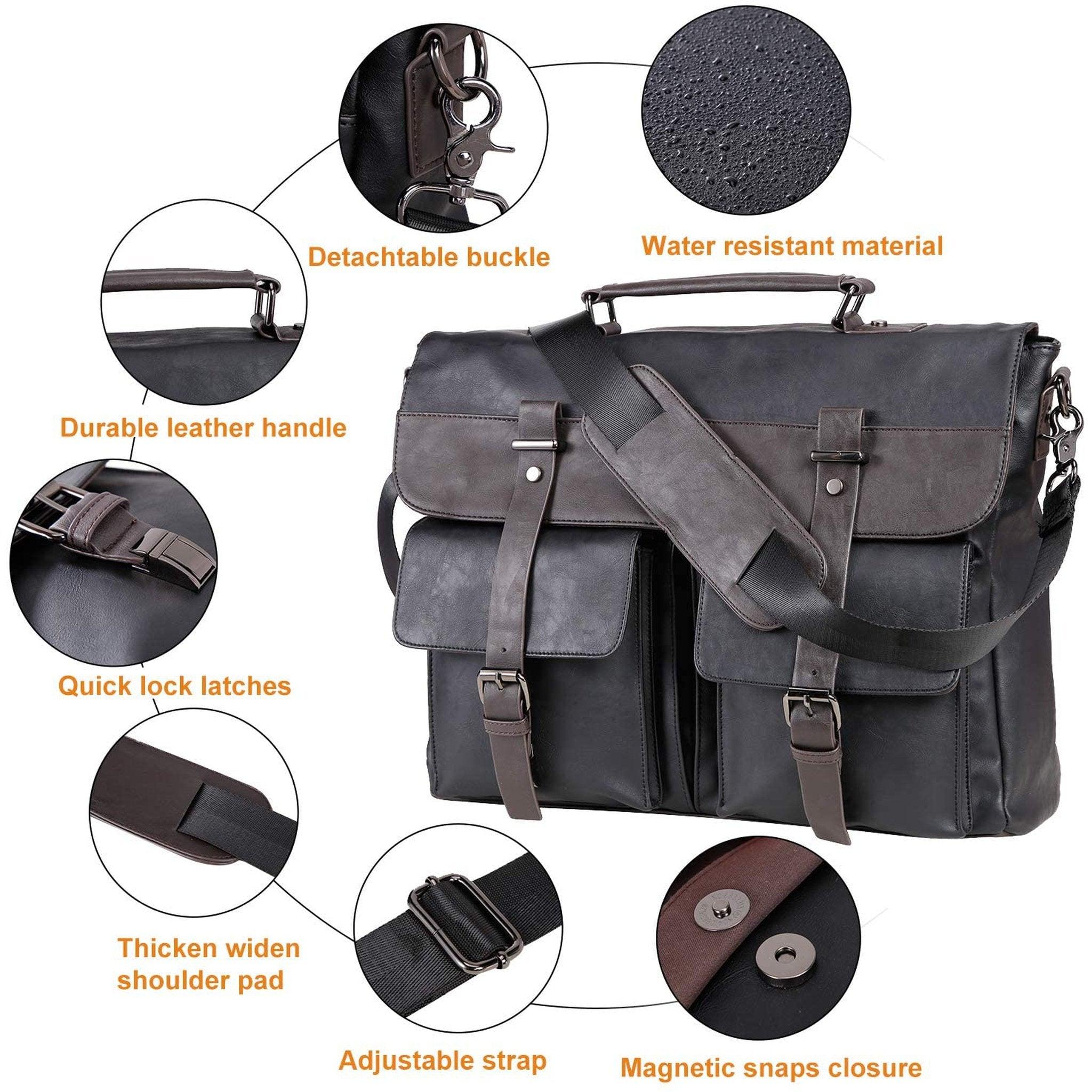 Polyester Lining Leather Messenger Bag - FR Fashion Co.