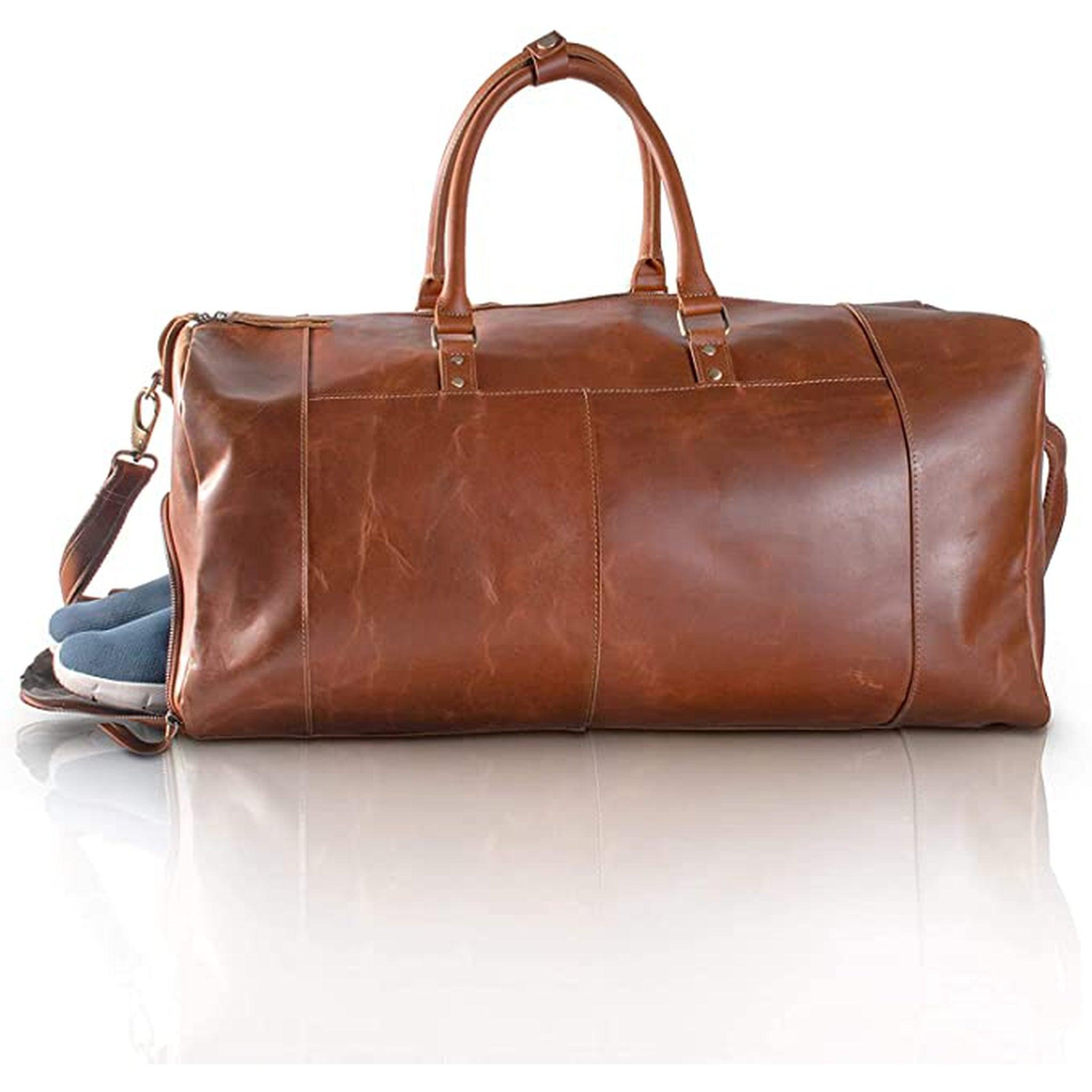 Full Grain Leather Duffle Bag - FR Fashion Co.