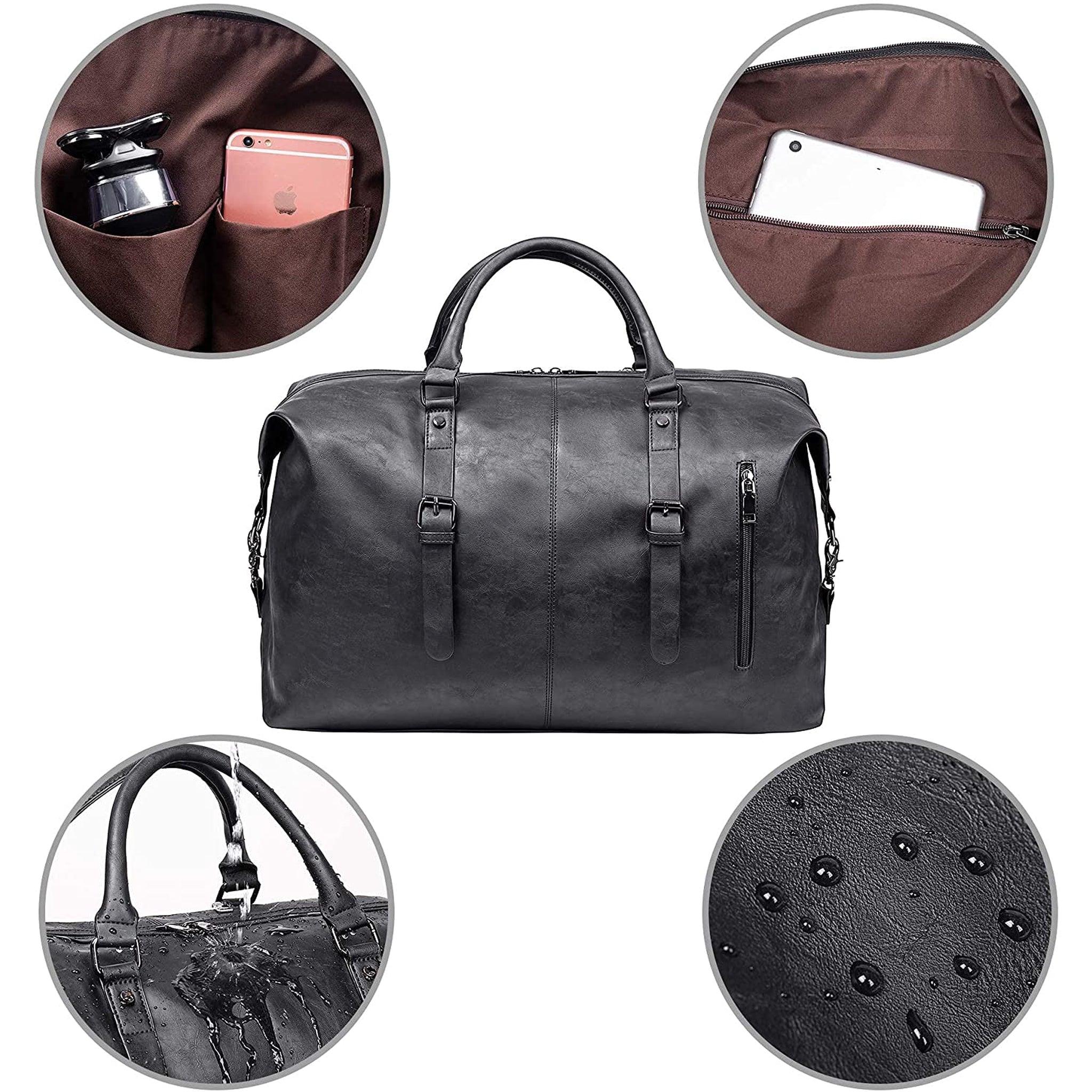 Oversized Leather Duffle Bag - FR Fashion Co.