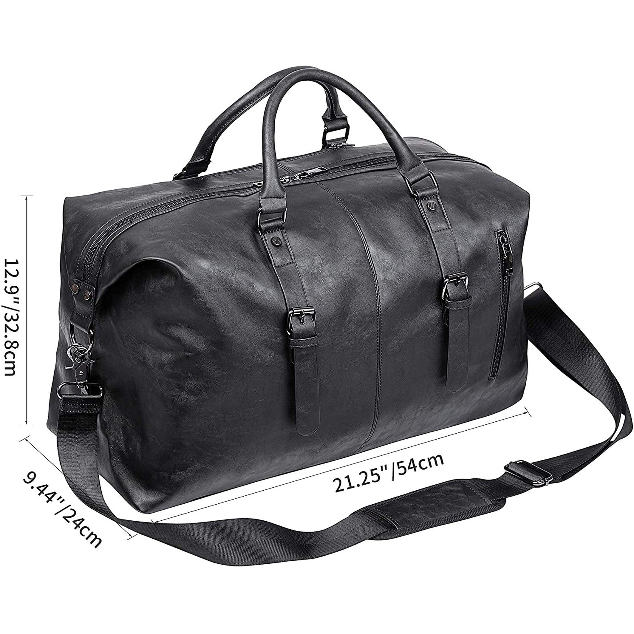 Oversized Leather Duffle Bag - FR Fashion Co.