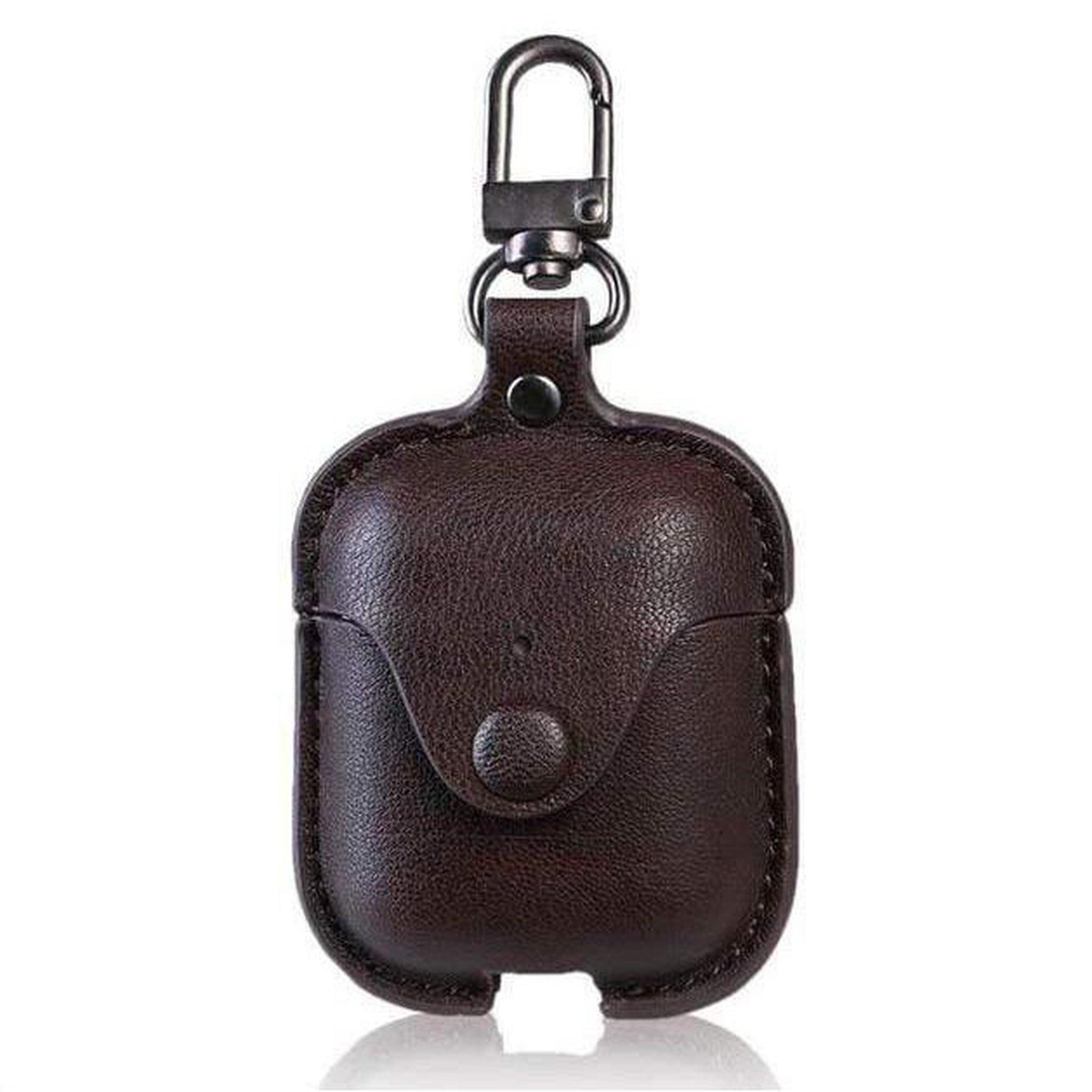 Luxury Leather Case with Built-in Keychain Compatible with Apple AirPods 1/2 Generation - FR Fashion Co.